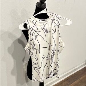 Abstract Print Sleeveless Top